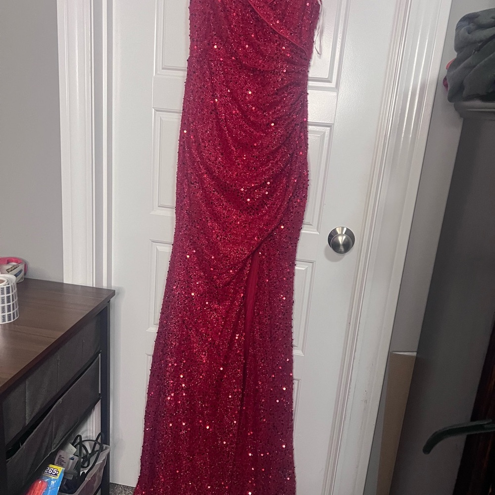Elegant Red Sequin Gown